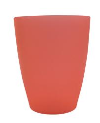 Vier wiederverwendbare Becher in verschiedenen Farben. Jeder Becher hat ein Fassungsvermögen von 200 ml.
