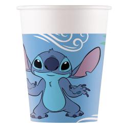 Papierbecher mit einem blauen Hintergrund. Abgebildet ist ein cartoonartiger Charakter mit großen Ohren und Augen.