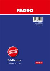 Produktverpackung in Blau und Rot. Bildhalter für Fotos. Größe: 10 x 15 cm. 5er-Pack. Aufkleber mit 'Top Qualität Günstiger'.