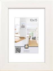 Rahmen für ein Bild in weißem Holz. Das Bild zeigt einen modernen Innenraum mit Holzdetails.