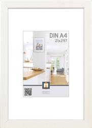 Rahmen für DIN A4 Dokumente. Heller Hintergrund mit einem Wohnraum im Bild.