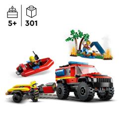 LEGO® City Feuerwehrgeländewagen mit Rettungsboot 301 Teile 60412