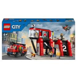 LEGO® City Feuerwehrstation mit Drehleiterfahrzeug 843 Teile 60414