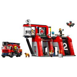 LEGO® City Feuerwehrstation mit Drehleiterfahrzeug 843 Teile 60414