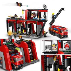 LEGO® City Feuerwehrstation mit Drehleiterfahrzeug 843 Teile 60414