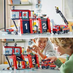 LEGO® City Feuerwehrstation mit Drehleiterfahrzeug 843 Teile 60414