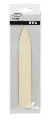Beige, spitz zulaufender Gegenstand. Sieht aus wie ein Modellierwerkzeug.