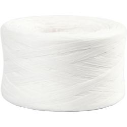 Raffia Papiergarn in weißer Farbe. Rolle mit 100 Metern Länge.