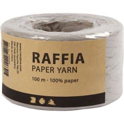 Papierbast Raffia 7-8 mm x 100 m hellgrau