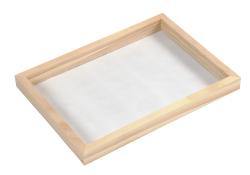 Holzrahmen mit feinem Netz. Eignet sich zum Sieben oder Filtern.