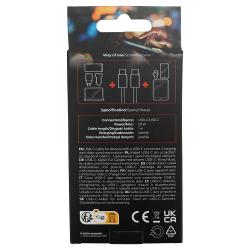 Schwarze Verpackung für ein USB-C zu USB-C Kabel. Kabel ist grau, 1 Meter lang, 20W Leistung, unterstützt PD und Datenübertragung.