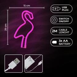 LED Licht Neon Flamingo pink