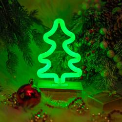 Neonlicht Tannenbaum grün