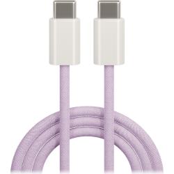 Lila USB-C Kabel mit zwei gleichartigen Anschlüssen. Geflochtene Oberfläche.