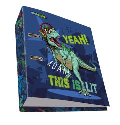 Ordner mit Dinosaurier-Motiv. Bunte Grafik mit dem Text 'Yeah! Roar! This is lit'.