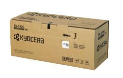 Braune Kartonverpackung mit der Aufschrift TK-3200. Enthält Toner für Drucker.