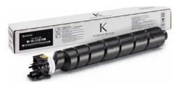 schwarzer Toner für Drucker. Zylinderform mit einer weißen Kappe. Verpackung in grauer Box mit schwarzem Schriftzug.