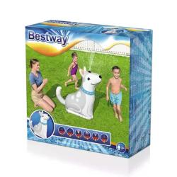 BESTWAY Wassersprinkler Happy Husky 112 x 44 x 100 cm weiß/grau