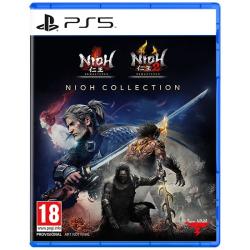 Spielcover für Nioh Collection auf PS5. Enthält Nioh und Nioh 2, mit Charakteren und Waffen im Vordergrund.