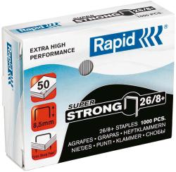 Packung mit Heftklammern der Marke Rapid. Enthält 1000 Stück, Größe 26/8+.