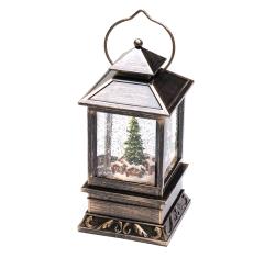 LED Laterne Weihnachtsmarkt 22 × 10,5 × 10,5 cm braun