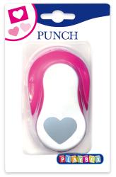 Herzstanzer in pink und silber. Kompakt, ergonomisches Design. Verpackt in durchsichtiger Blisterverpackung.