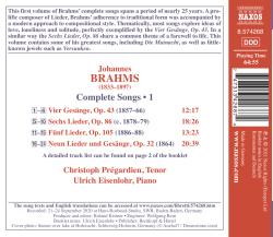 Johannes Brahms: Sämtliche Lieder, Vol.1, 1 Audio-CD - CD