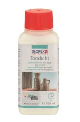 Flasche mit rotem Deckel. Inhalt ist ein Tonversiegelungsmittel für Keramik.