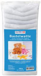 Verpackung mit Bastelwatte. Weiße, weiche Füllung. Abgebildete Kinder mit einem Teddybär und einem Kätzchen. 250 g Inhalt.