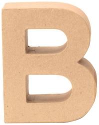 Buchstabe B aus Pappe in 3D-Form. Unbehandelt und in natürlicher Farbe.