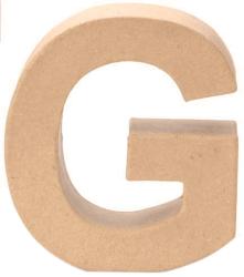 Braune, dreidimensionale Buchstabenform des Buchstabens G. Aus einem leichten Material gefertigt.