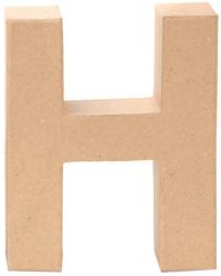 Dreidimensionaler Buchstabe H aus Pappe. Farbe ist braun und die Oberfläche ist glatt.