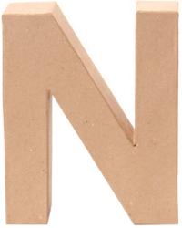 Buchstabe N aus Pappe in natürlicher Farbe. Steht aufrecht und hat eine klare, geometrische Form.