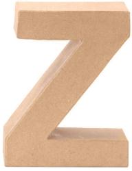 Dreidimensionaler Buchstabe Z aus Pappe. Naturfarbene Oberfläche ohne Muster.
