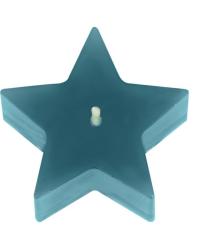 Drei transparente Sternformen aus Kunststoff. Enthält drei Gummibänder.