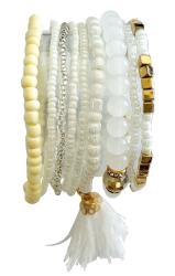 GLOREX Armband-Set weiß