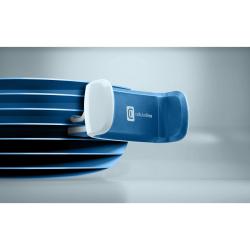 Handyhalterung in Blau und Weiß. Ergonomisches Design. Für verschiedene Smartphone-Größen geeignet.