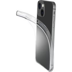 Schwarzes Smartphone mit einer transparenten Schutzhülle. Die Hülle hat eine flexible Kante.