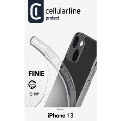 Schwarzes Smartphone mit einer transparenten Schutzhülle. Die Hülle hat eine flexible Kante.
