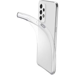 Smartphone mit transparentem Silikoncover. Die Rückseite ist glatt und zeigt die Kameras.