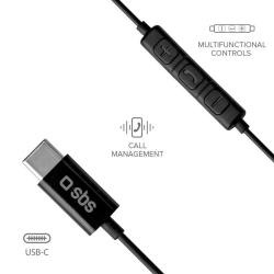 SBS Ohrhörer Studio Mix 100C USB Typ C kabelgebunden schwarz