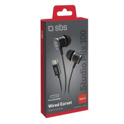 SBS Ohrhörer Studio Mix 100C USB Typ C kabelgebunden schwarz