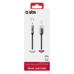 SBS Type C M Adapter to Jack 3,5mm black