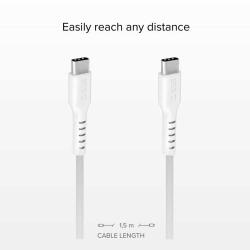 SBS Datenkabel USB-C- auf USB-C-Stecker 1,5 m weiß