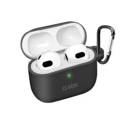 SBS Silikon-Etui für Apple AirPods 3 Ladestation schwarz