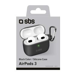 SBS Silikon-Etui für Apple AirPods 3 Ladestation schwarz