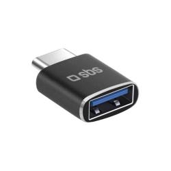 SBS Adapter USB-C-Stecker zu USB-C-Buchse schwarz