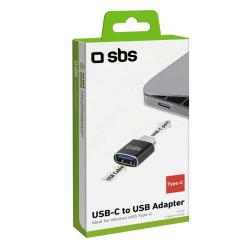 SBS Adapter USB-C-Stecker zu USB-C-Buchse schwarz