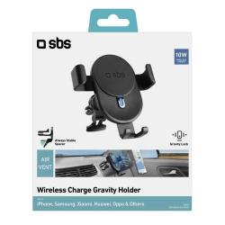 SBS Auto-Halterung 10 W Wireless-Aufladung mit Gravity-Verschluss schwarz