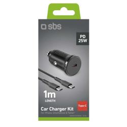 SBS Autoladegerät-Kit PD 25 Watt + USB-C-Kabel schwarz